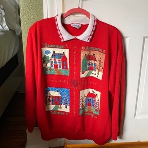 Vintage women’s sweatshirt with collar